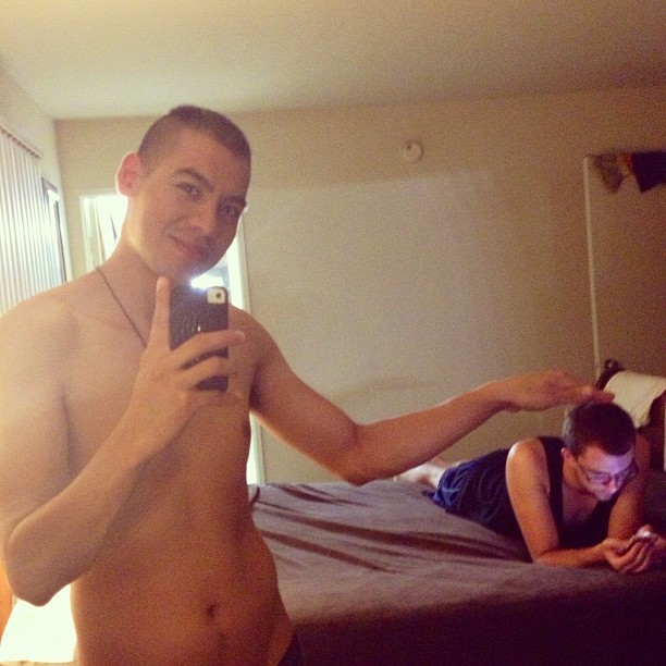 Always busy using his phone.