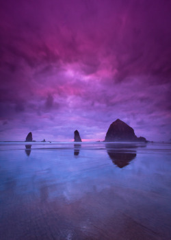 sundxwn: Cannon Beach Cloudy Sunset by Jeffrey Sullivan 