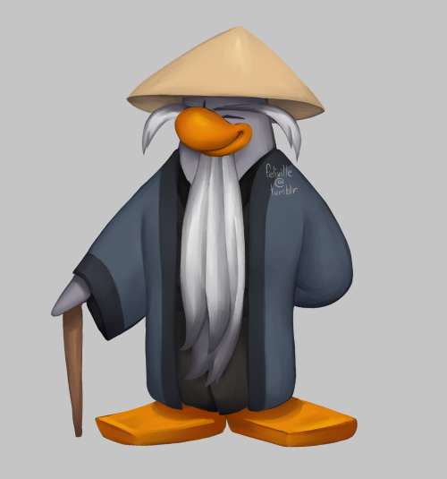 Sensei Doesn’t Appear In Club Penguin Island, So I Wanted To Paint Him In The CPI Art Style To Imagine