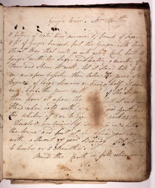 Old manuscript cook book full of recipes - Mary Hartley Lowther Street [Kendal] March 1st 1800