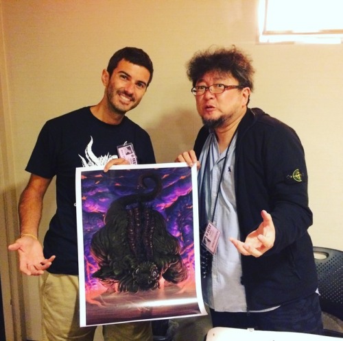 Some of my Shin Godzilla work from this past year.  Pictured sharing prints with co director Shinji 