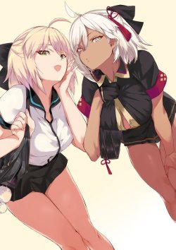 endofsummer09:  memeppoi:OHLAND2733: “DOODLE 0622 JKみのある二人の沖田^P^… https://t.co/GoEtYQP5UQ”  Souji Okita &amp; Souji Okita Alter ~Fate/Grand Order~ by  OHLAND