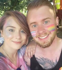 accio-aj:  wearethelostwolves:Proud ❤🌈😘🎉 #blogger #bloggersuk #vlogger #model #cornwall #truro #pride #lgbtq #lovewins #rainbow #pinkhair #glitterface #glitterbeard #flags xxx We looked cute at pride today :)