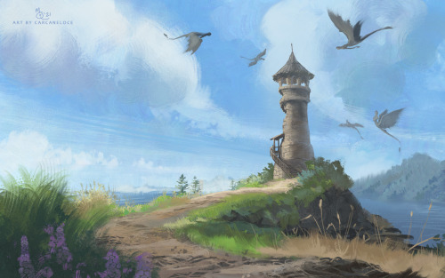 The Isle of Mists & Elverum Lighthouse The Witcher 3: Wild Hunt fanartsHere’s a couple of landsc