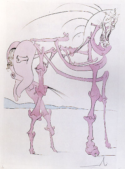hvammar:  Salvador Dali, limited edition Visions de Quevedo prints. 1975.