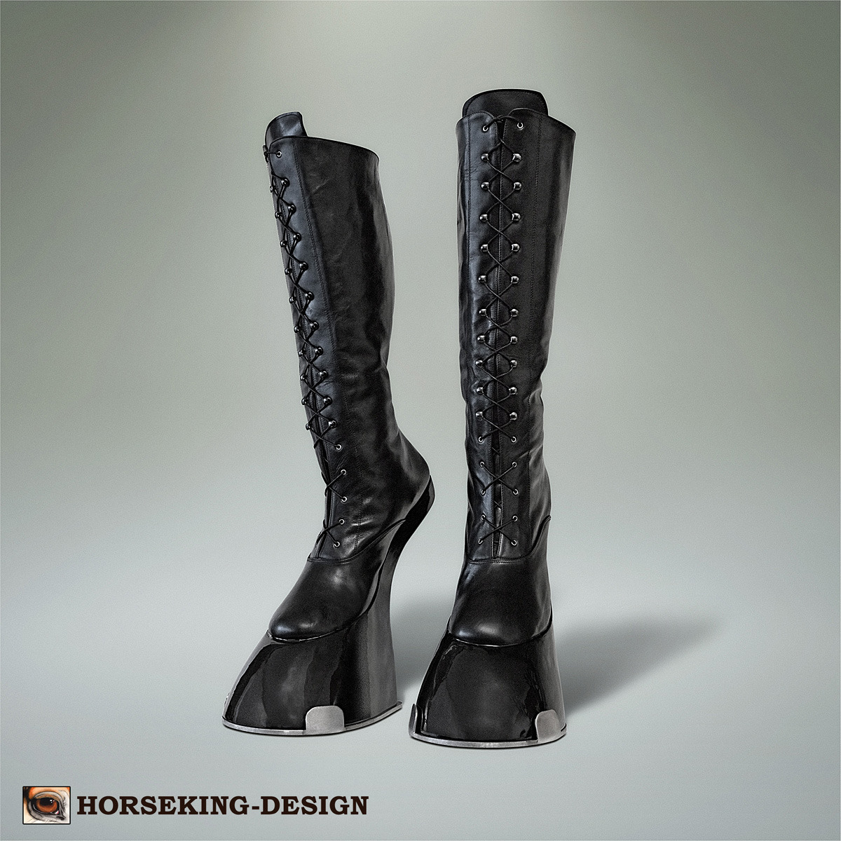 training-your-property:  horseking-design:  Draft horse boots with shiny surface