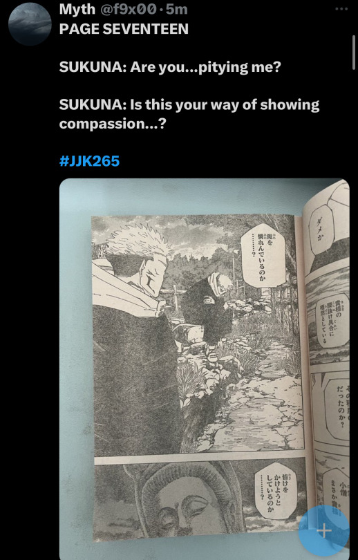 THIS WHOLE CHAPTER WAS YUUJIS WAY TO GIVE SUKUNA ONE LAST CHANCEOH MY GOD YUUJI REALLY JUST GAVE HIM