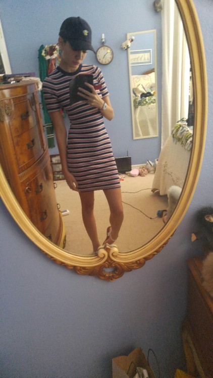 Also this hat matches my dress and it has beer on it