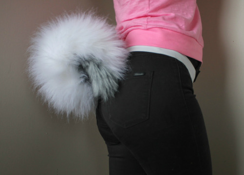 kittensplaypenshop:  Two-toned tails are now available! Get them in fully wired and you can curl it like a Pomeranian!  (Specs for listing example are Wolf Top,White Fox base. Fully wired with Elastic Band attachment)