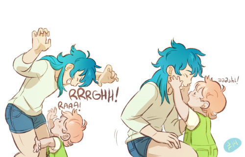 aobatoppingnoiz:  Noiz is a very quiet child, sometimes too quiet, Aoba encourages him to be more lively…