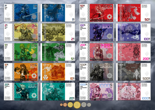 finalfantasyseries: Final Fantasy Gil Banknote Collection by Neil Bonner