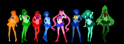 Lambency:  Sailor Moon Lineup Of All The Senshi I’ve Done So Far. Just Chibi Moon