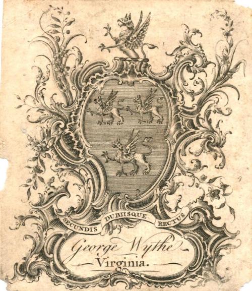 Bookplate of George Wythe of Virginia