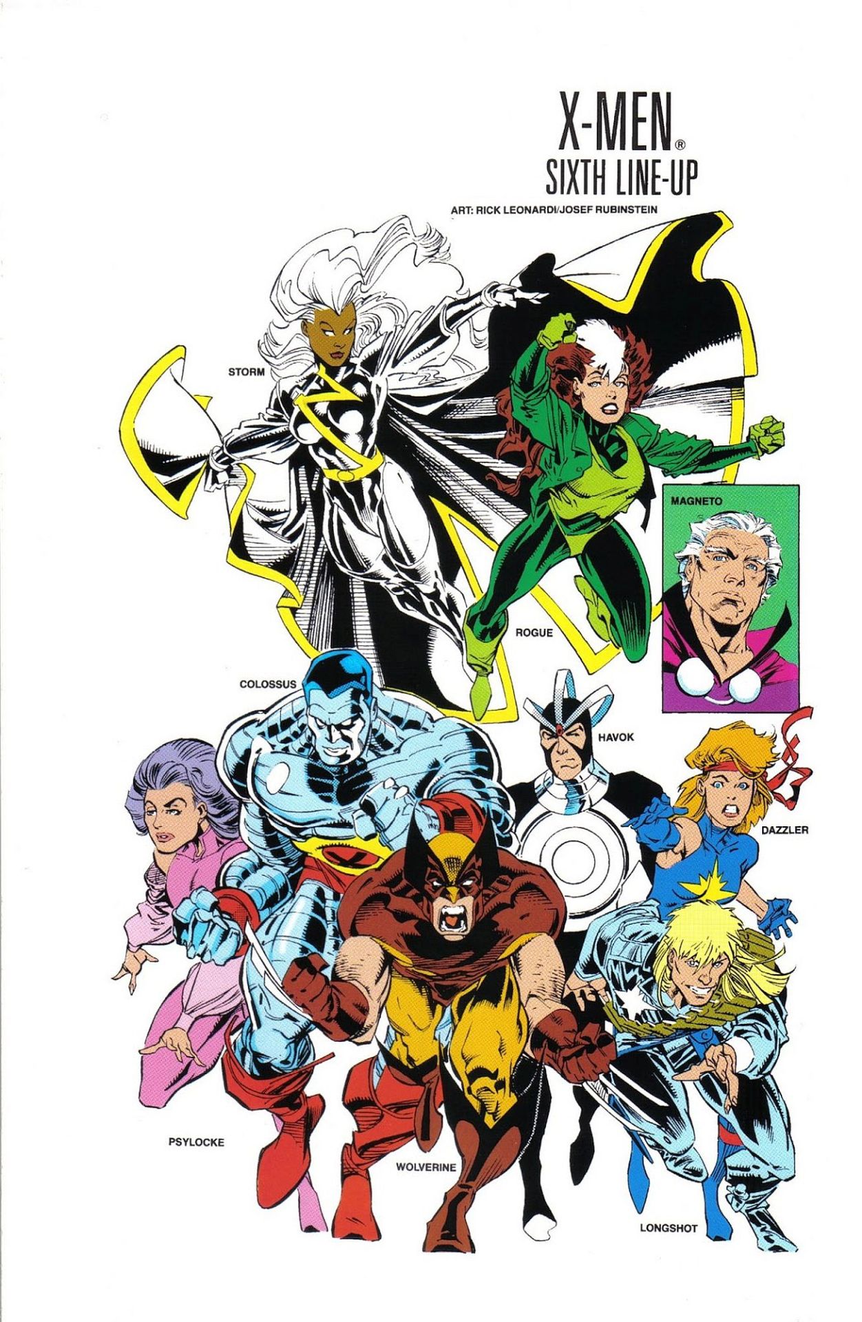 ungoliantschilde:  the X-Men Line-Ups (from the Marvel Universe Handbook) the First