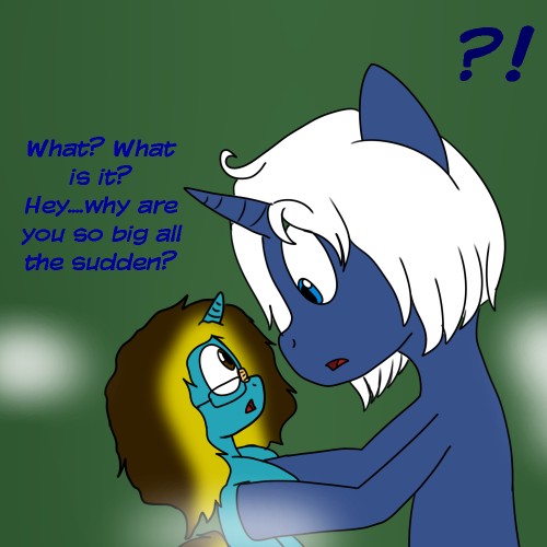 asksweetdisaster:  0/5 Wait……*looks down* I’M…i’MA FILLY?! ((Oi, finally we get to this xD Featuring Lapiz Lazuli, who is an awesome blog and deserves all the follows xD))  X3! Oh boy…
