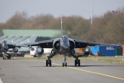 nemoi:  Mirage F1CRs taxi in past a line up of seven Luftwaffe Eurofighters (via Jerry Gunner)