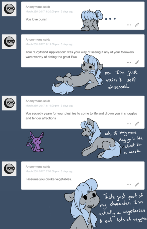 bubblepopmod:Super late responce to assumptions - here u go! =O Gasp! You’re a vegematarian too? o: 