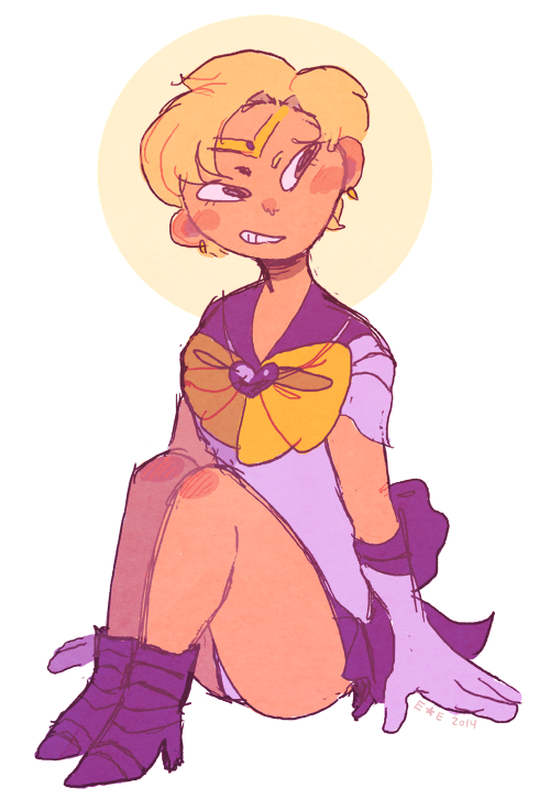 superqueerartsyblog:a super lazy doodle of sailor uranus who will kick ur butt at everything