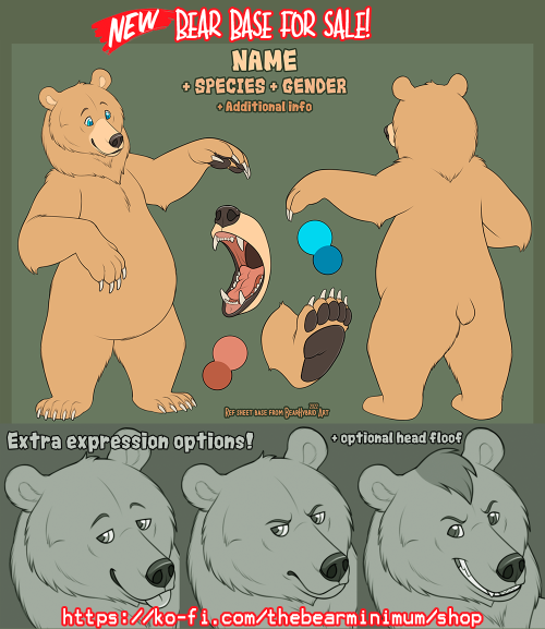  Always facilitating the creation of more bear characters now I have a full ref sheet base up on my 