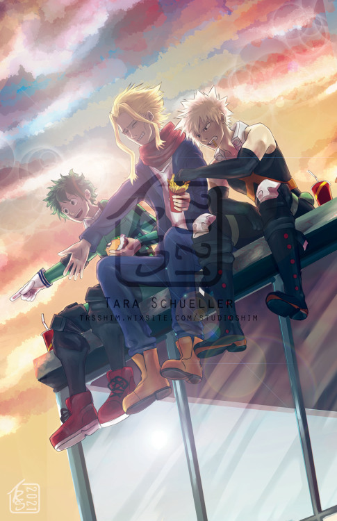 Done for Animinneapolis 2021. Deku and AllMight are like ‘oh wow look at that thing! so cool!’ and B