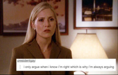 toberziegly:  The West Wing + text posts: Ainsley Hayes edition