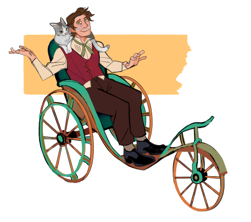 ratutopia: i’ve been meaning to draw a swaggon style wheelchair for a while :] i figure he&rsq
