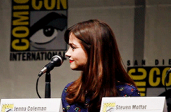 rubyredwisp:Matt Smith and Jenna Coleman talking about their game and cosplayers they met at Comic-C
