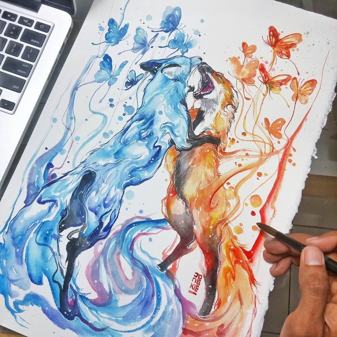 culturenlifestyle:  Mesmerizing Animal Watercolor Portraits by Luqman Reza Indonesia-based
