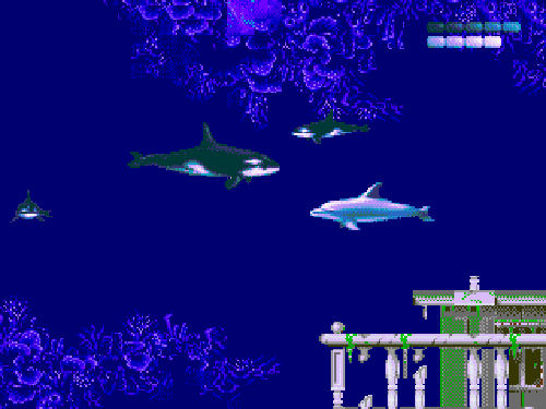 Ecco the Dolphin swims in a sea of animated glitches