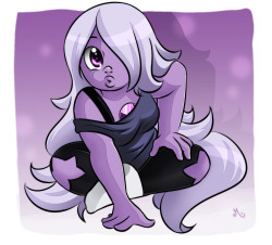 princesssilverglow:  Uh… Amethyst… */////* I think I might have a little crush on her XD Well I extremely enjoy drawing her… I’m so sorry for the other gems though! I will draw them too I promise!!! I am kinda happy with this one. I slowly get