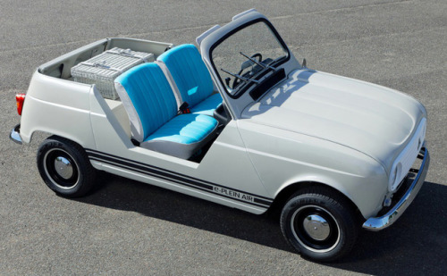 carsthatnevermadeitetc:  Renault e-Plein Air, 2019. An restomod electric version of the classic convertible Renault R4 e-Plein Air has been presented by  Renault Classic and Renault Design