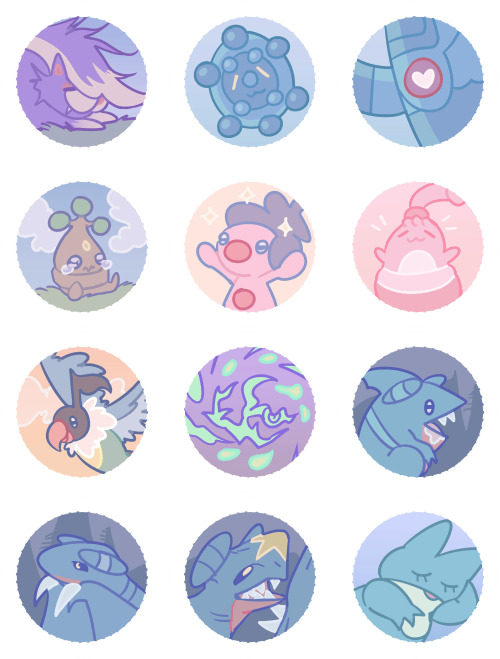 ALL 107 generation 4 pkmn as button designs that I’ve been working on the past couple months,,