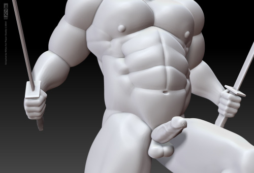 paper-daddy:  3D Gachimuchi | WIP My journey with Zbrush is just beginning, but I feel it’s gonna be a long and amazing one. This is my new effort in 3D character design and I’m really exited by the idea of 3D printing this one and the stuff that