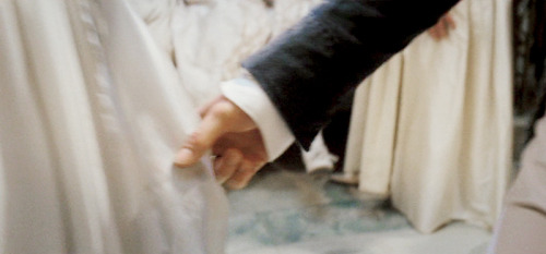 austenchanted:Pride and Prejudice (2005)Camera tilting down here is an excuse to get us to Mrs Benne