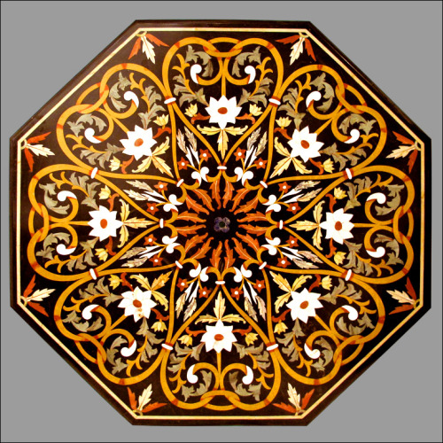 Two pietra dura table tops, 19th c.