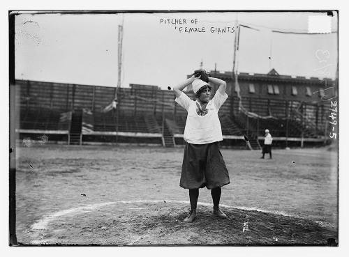 Pitcher of “Female Giants” Baseball Team1913- George Grantham Bain Collection