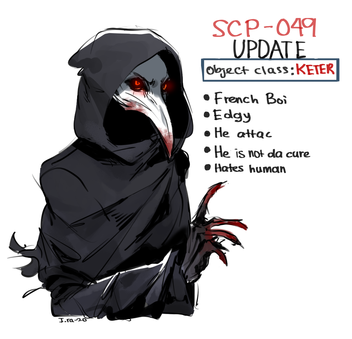 SCP-049 - Plague Doctor : Object Class - Euclid : Sentient SCP : 2018  Rewrite 