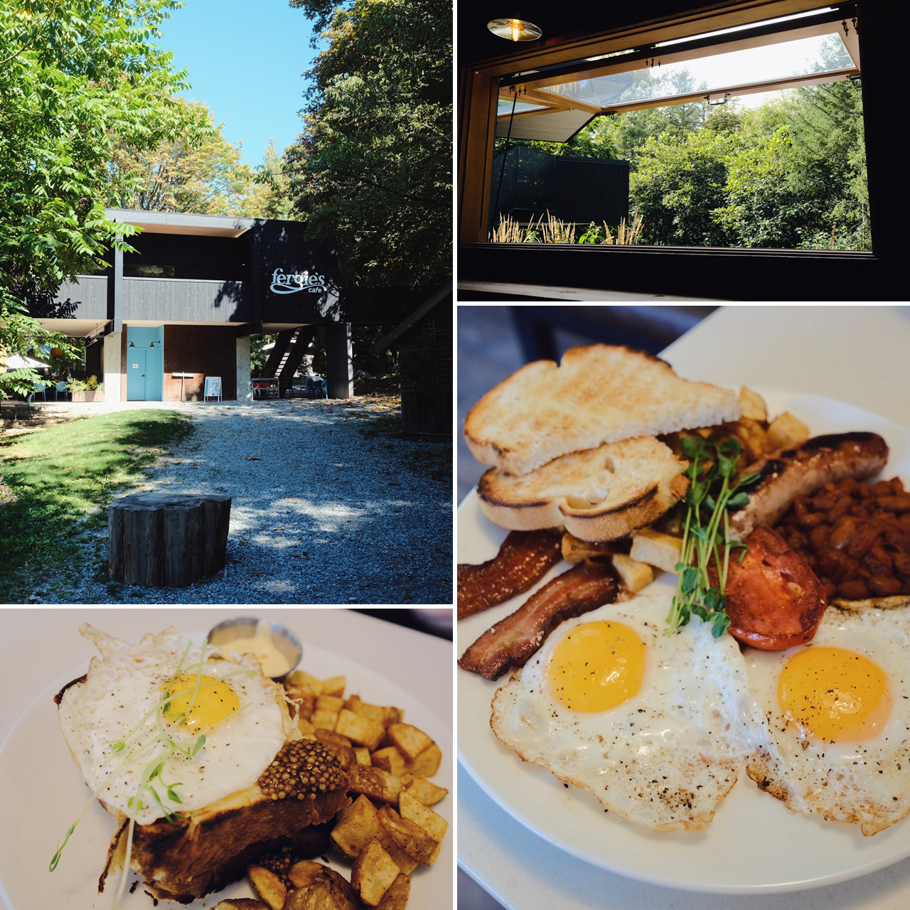 Fergie’s Café x Sunwolf Riverside Resort x Squamish.
• “The Elaho”: two sunny-side-up eggs with sausage, double-smoked bacon, roasted tomato, braised beans, hash browns, and sourdough toast.
• Croque Madame sandwich with ham and cheese topped with an...