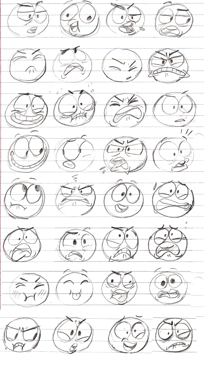sharpie91:  A bunch of expression doodles.  Sorry if some of them are kind of repetitive.    wish I could be this expressive with my doodles u u.