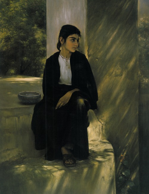 gentlewave:Morteza Katouzian [مرتضی کاتوزیان ] (Iran, 1943): A Girl in the Shadow [دختر در زیر سایه]