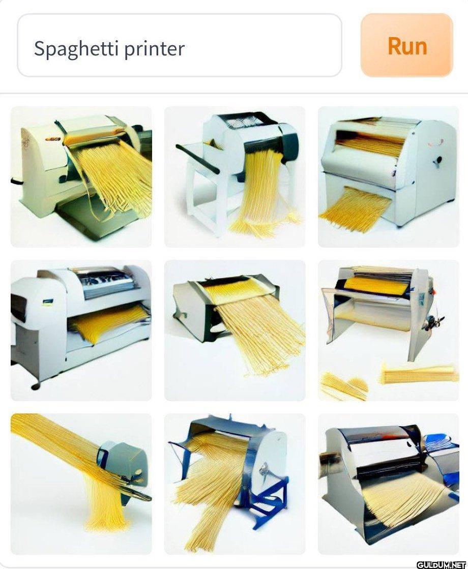 Spaghetti printer 800 Run   Kaynak