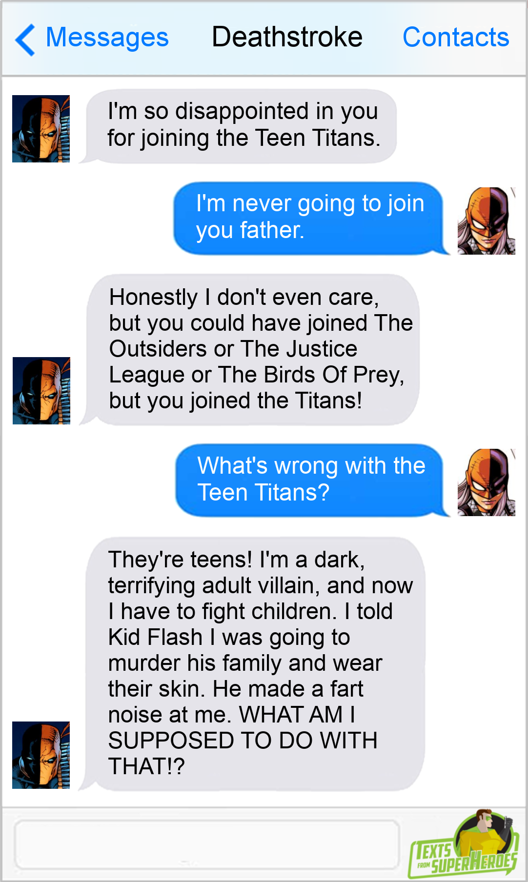 textsfromsuperheroes: The Best of the Teen Titans 10.    9.      8.      7.