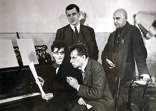 Dmitri Shostakovich, Vsevolod Meyerhold, Vladimir Mayakovsky, and Aleksandr Rodchenko, 1929