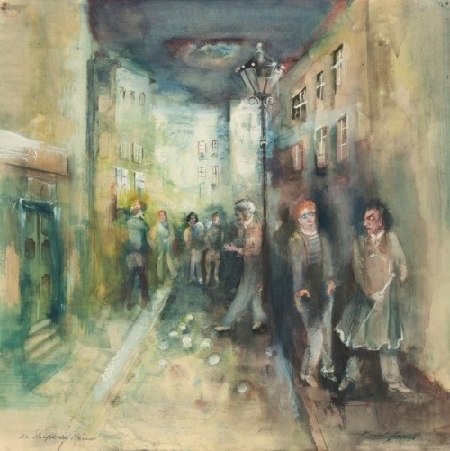 Die Straße der Männer , Street of men   -   Paul Kuhfuss , 1928.German, 1883-1960Watercolour and opa
