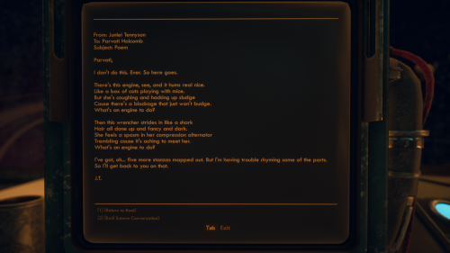 i’ve just realized that you can read the poem that junlei wrote to parvati on your personal terminal