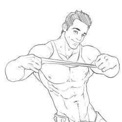 dizdoodz:  A little Rock from But I’m a Cheerleader! #eddiecibrian #butimacheerleader #dizdoodz #sketch #muscles #abs #illustration