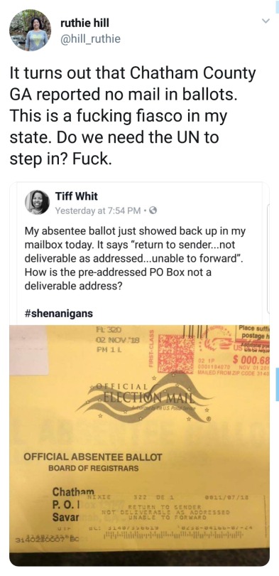 ms-cellanies:  liberalsarecool:  Entire Georgia county claims no mail-in ballots. How does Brian Kemp explain his incompetence? How does he explain suppressing votes from certain counties?  Just in case anyone missed this the last 2 or 3 times I reblogged