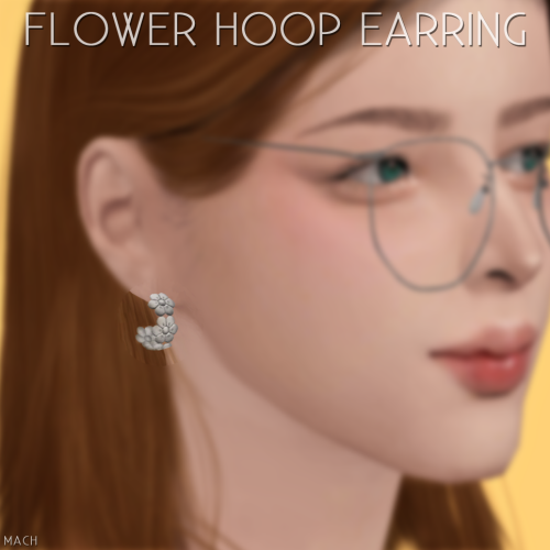 [mach] Flower Hoop EarringNew mesh12 swatchesHQ compatibleDOWNLOAD
