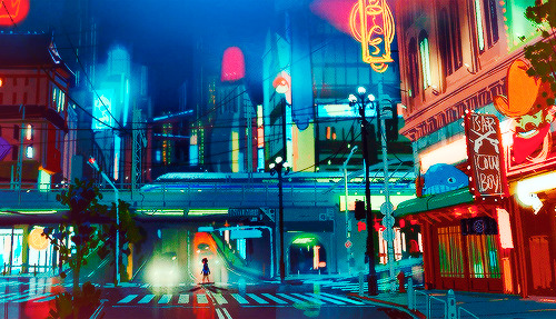 mickeyandcompany:  Big Hero 6 visual development Tumblr headers (art by Mingjue Helen