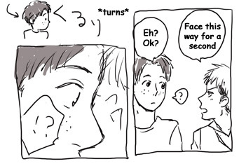 fuuchuu:  “Recharging” Had to cut the page in 4 part or else the smaller bubbles would have been too difficult to read. ._. (and I love handwritten sfx so I left them unedited xD) Source: X 